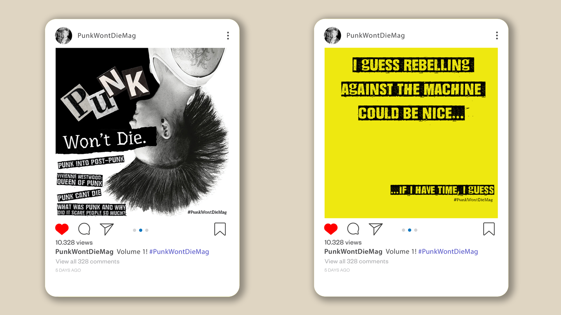 Punk Wont Die; Social Media Mockup